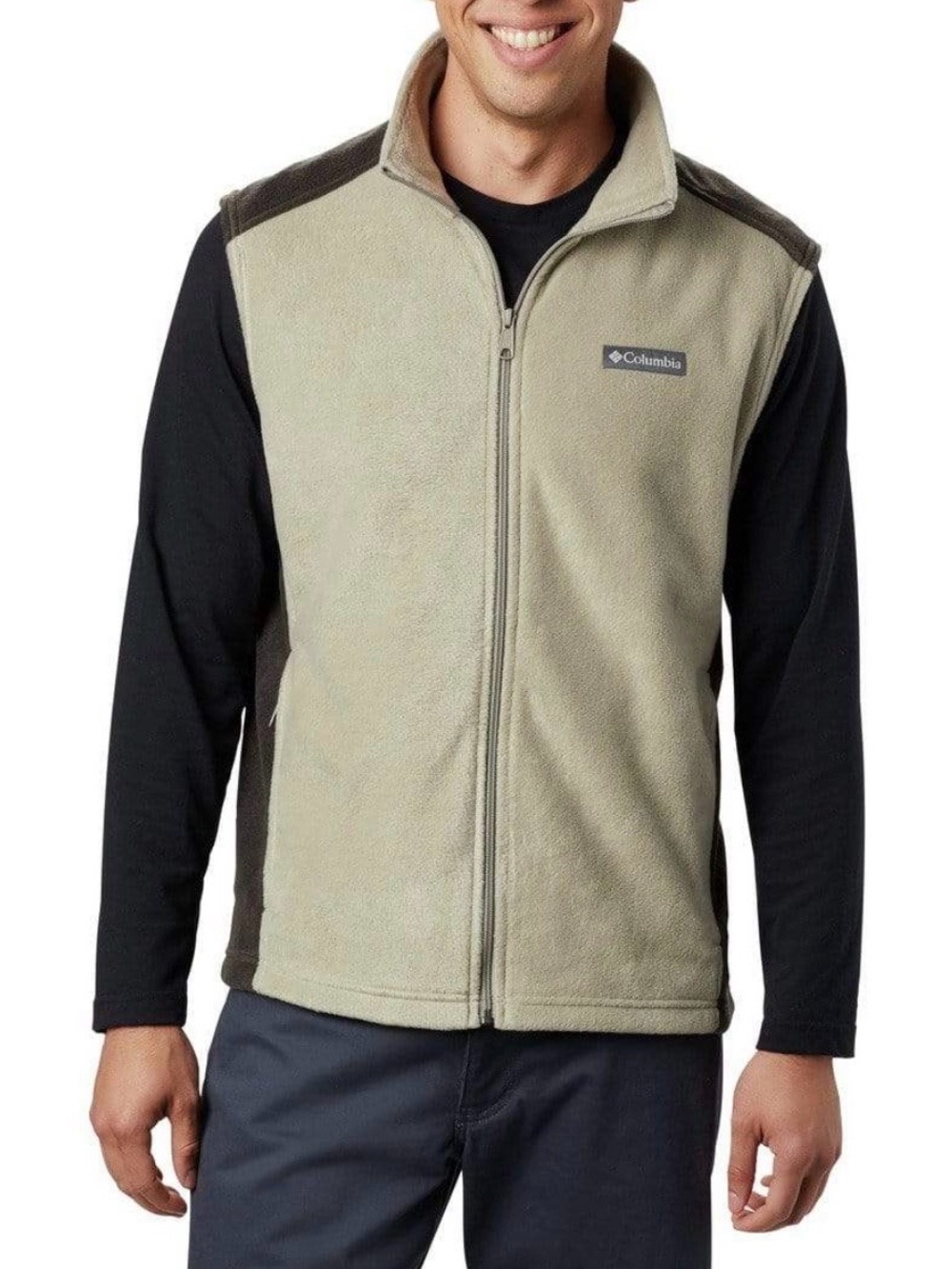 Columbia Men's Beige Fleece Vest - Zip Front